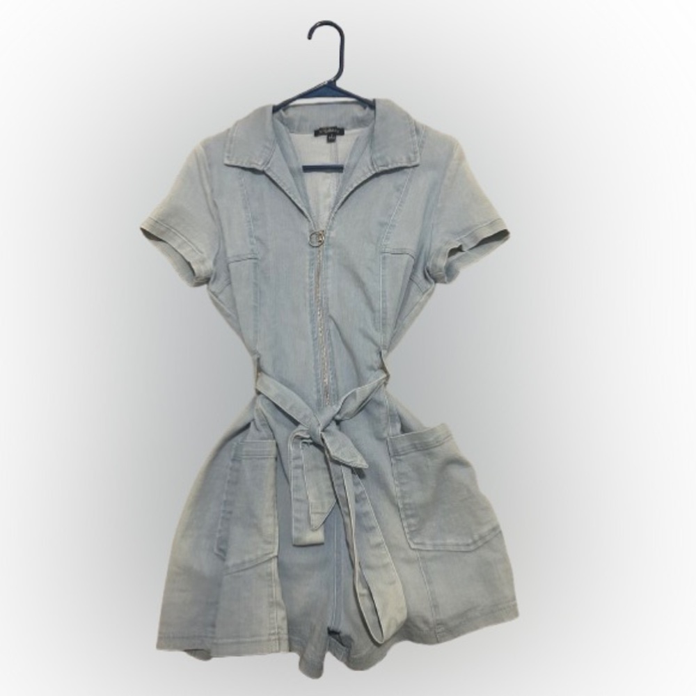 Light Blue Denim Romper